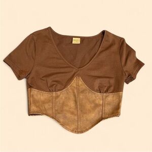 Forever 21 Brown Corset Crop Top